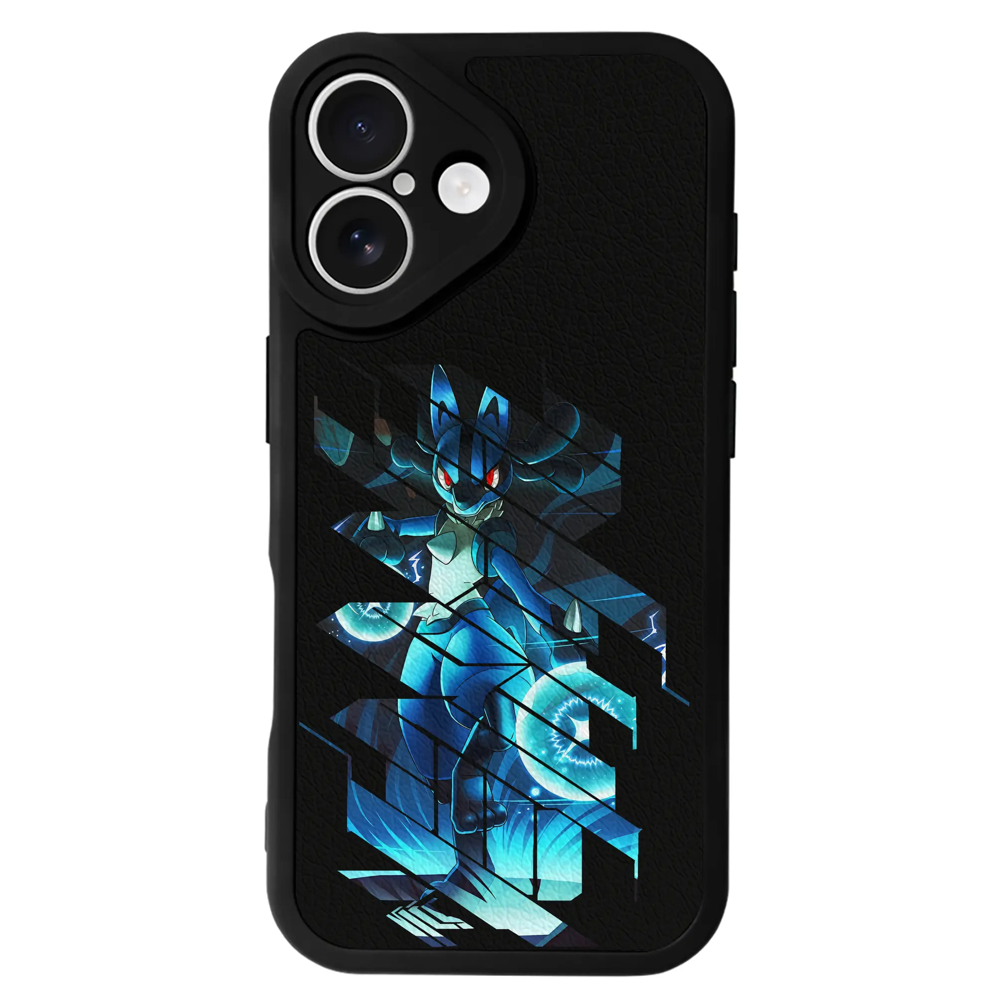 ポケモン グッズ,ルカリオ - IPhone 16シリーズ対応 ・ シリコンスマホケース ・ レザー調 ・ 高精度フィット ・ 耐衝撃 ・ ワイヤレス充電対応 ・ 精密カット